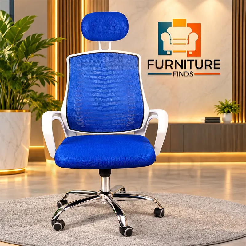 Manager Chair V-Mesh White with Head